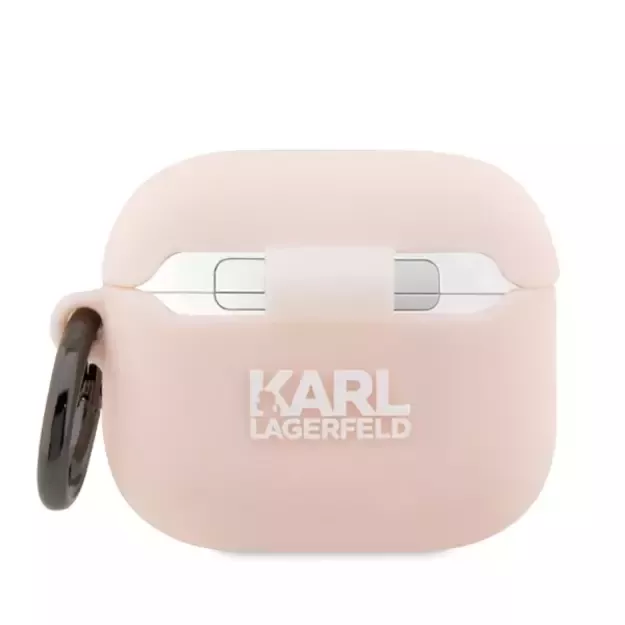 Karl Lagerfeld KLA3RUNIKP AirPods 3 cover pink/pink Silicone Karl Head 3D 1