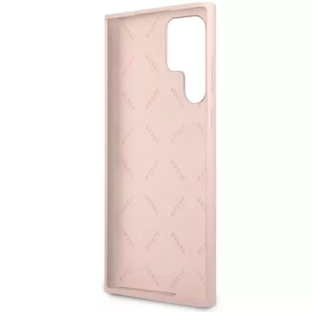 Guess GUHCS23LLSLMGPP S23 Ultra S918 pink/pink hardcase Silicone Script Metal Logo 6