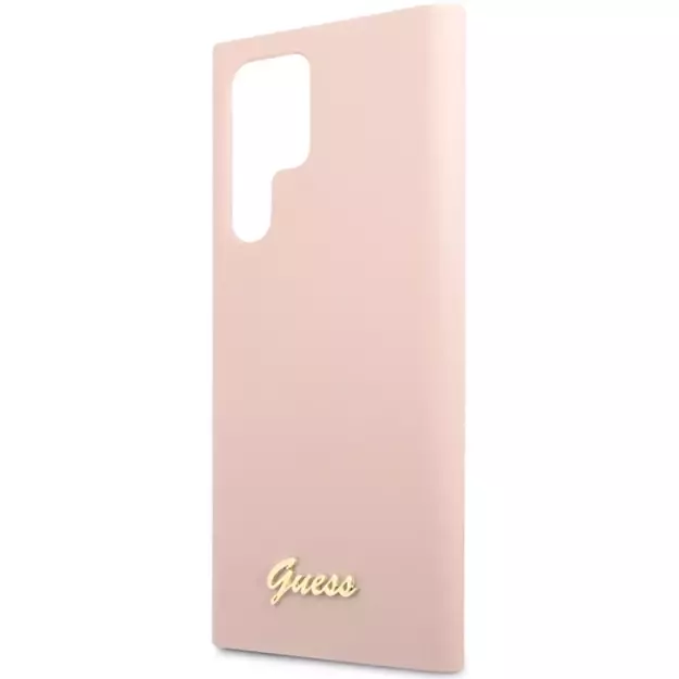 Guess GUHCS23LLSLMGPP S23 Ultra S918 pink/pink hardcase Silicone Script Metal Logo 5
