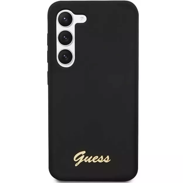 Guess GUHCS23SSLSMK S23 S911 black/black hardcase Silicone Vintage Gold Logo 9
