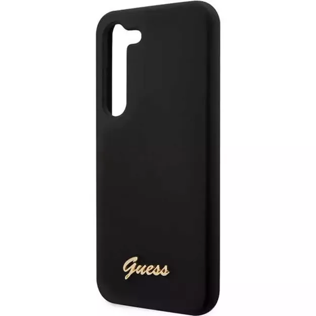 Guess GUHCS23SSLSMK S23 S911 black/black hardcase Silicone Vintage Gold Logo 12