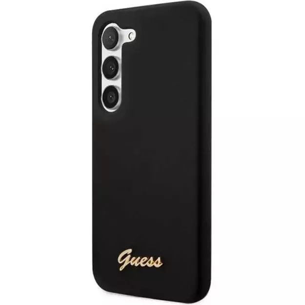 Guess GUHCS23SSLSMK S23 S911 black/black hardcase Silicone Vintage Gold Logo 8