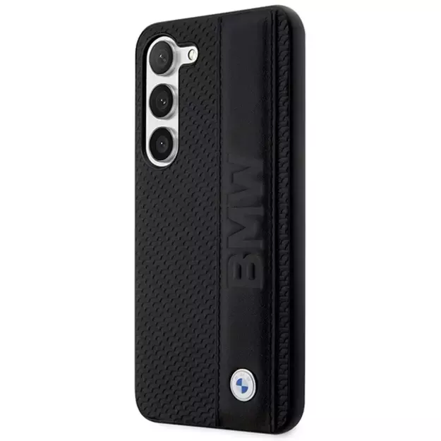 Case BMW BMHCS23M22RDPK S23+ S916 black/black hardcase Leather Textured &amp  Stripe 1