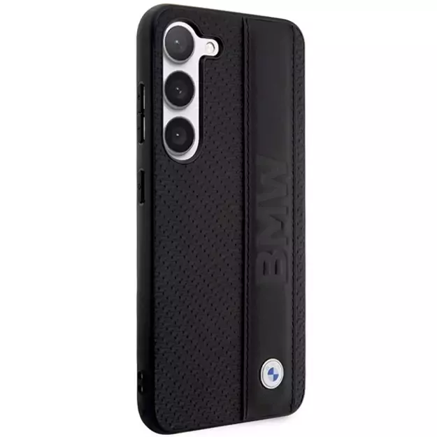 Case BMW BMHCS23M22RDPK S23+ S916 black/black hardcase Leather Textured &amp  Stripe 3