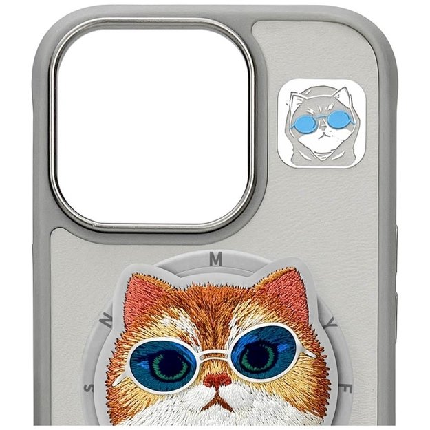 Nimmy Glasses Cool Cat MagSafe Case for iPhone 16 Pro - Gray 6