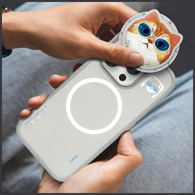 Nimmy Glasses Cool Cat MagSafe Case for iPhone 16 Pro - Gray 8