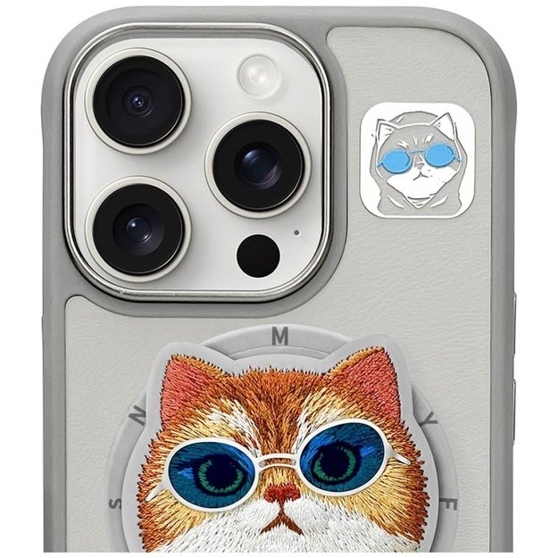 Nimmy Glasses Cool Cat MagSafe Case for iPhone 16 Pro - Gray 1