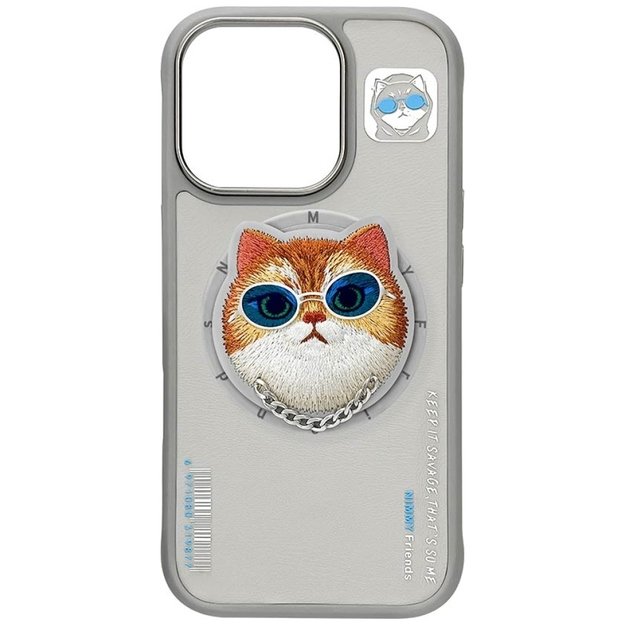 Nimmy Glasses Cool Cat MagSafe Case for iPhone 16 Pro - Gray 5