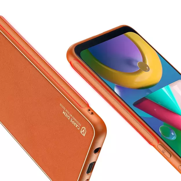 Dux Ducis Yolo elegant case made of soft TPU and PU leather for Samsung Galaxy M30s orange 20
