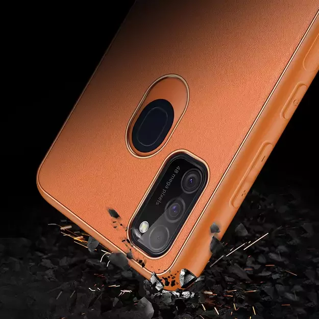 Dux Ducis Yolo elegant case made of soft TPU and PU leather for Samsung Galaxy M30s orange 23