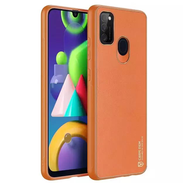 Dux Ducis Yolo elegant case made of soft TPU and PU leather for Samsung Galaxy M30s orange 15