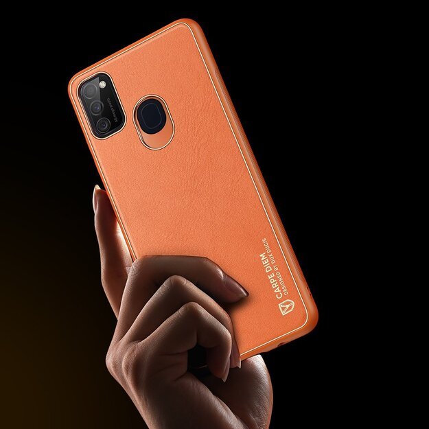 Dux Ducis Yolo elegant case made of soft TPU and PU leather for Samsung Galaxy M30s orange 8