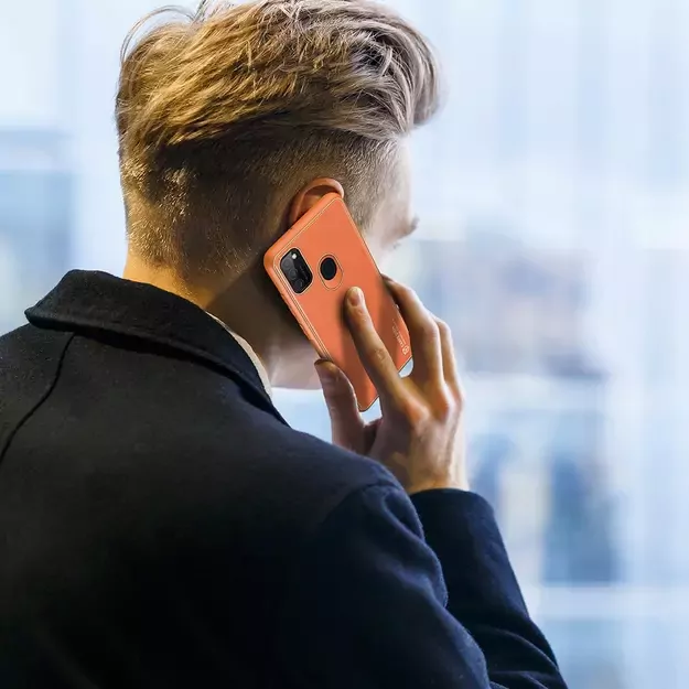 Dux Ducis Yolo elegant case made of soft TPU and PU leather for Samsung Galaxy M30s orange 24