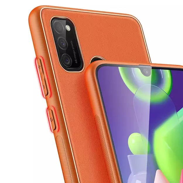 Dux Ducis Yolo elegant case made of soft TPU and PU leather for Samsung Galaxy M30s orange 19