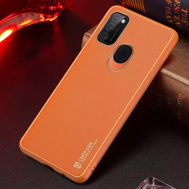 Dux Ducis Yolo elegant case made of soft TPU and PU leather for Samsung Galaxy M30s orange 26