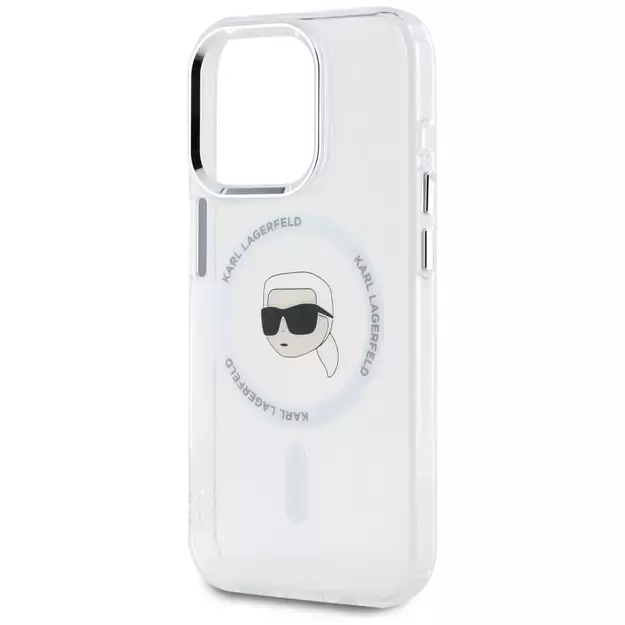 Karl Lagerfeld IML Metal Karl Head MagSafe Case for iPhone 15 Pro Max White 11