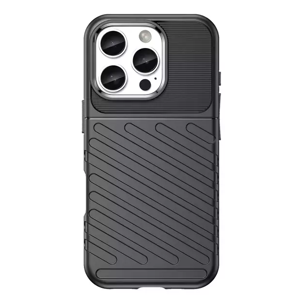 Thunder Case for iPhone 16e Silicone Armored Cover - Black 1