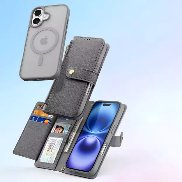 Dux Ducis Lawa Leather Case for iPhone 16 - Gray 13