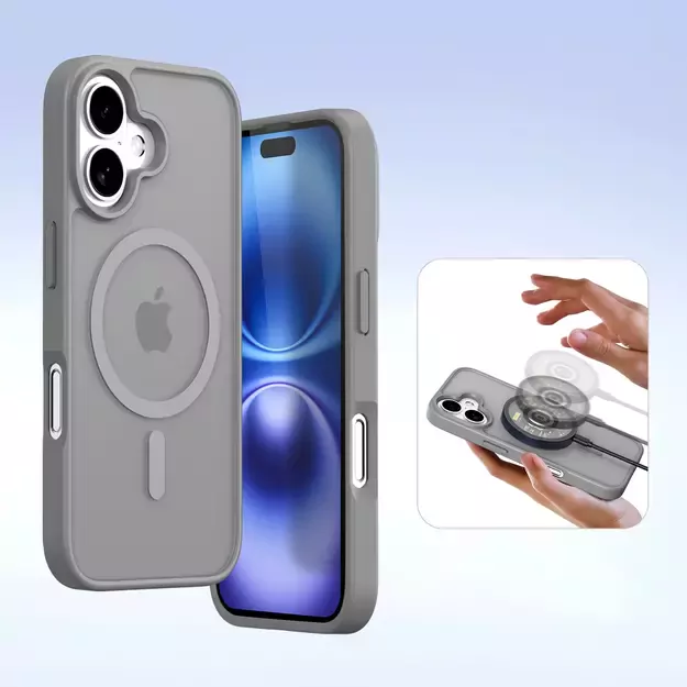 Dux Ducis Lawa Leather Case for iPhone 16 - Gray 16