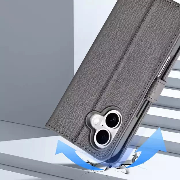 Dux Ducis Lawa Leather Case for iPhone 16 - Gray 20