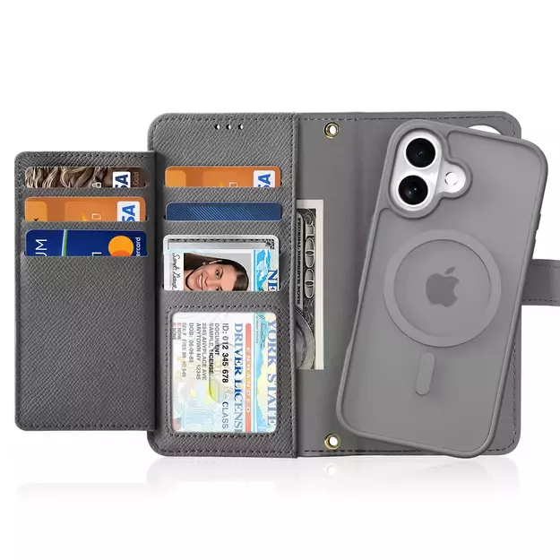 Dux Ducis Lawa Leather Case for iPhone 16 - Gray 12