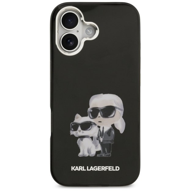 Karl Lagerfeld IML Aquarelle Karl &amp  Choupette &amp  Logo MagSafe Case for iPhone 17 - Black 2