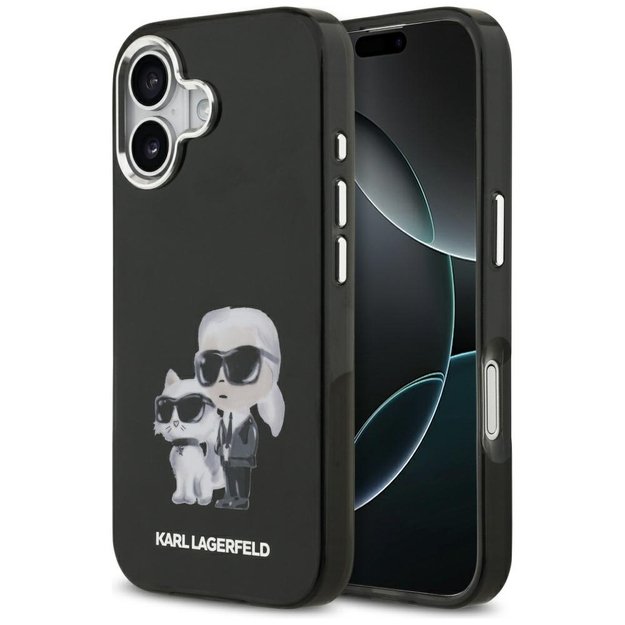 Karl Lagerfeld IML Aquarelle Karl &amp  Choupette &amp  Logo MagSafe Case for iPhone 17 - Black