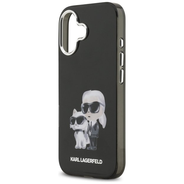 Karl Lagerfeld IML Aquarelle Karl &amp  Choupette &amp  Logo MagSafe Case for iPhone 17 - Black 6