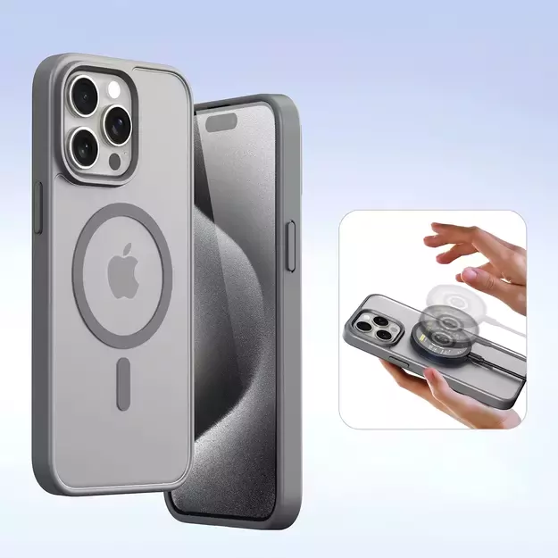 Dux Ducis Lawa Leather Case for iPhone 15 Pro Max - Gray 6