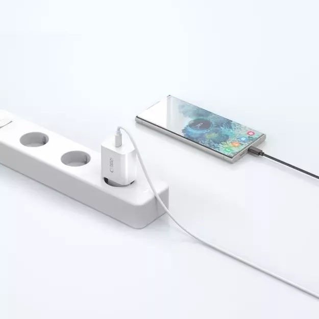 Tech-Protect NC20W PD20W USB-C wall charger with USB-C cable - white 18