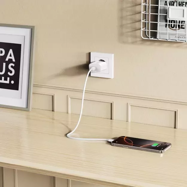 Tech-Protect NC20W PD20W USB-C wall charger with USB-C cable - white 20