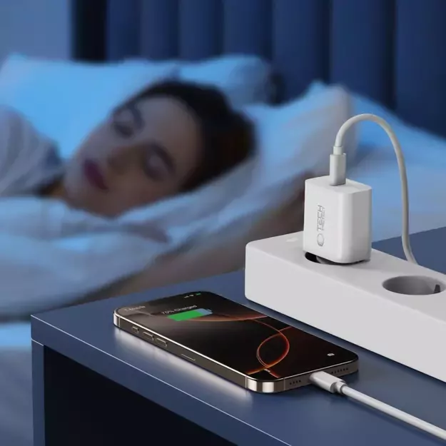 Tech-Protect NC20W PD20W USB-C wall charger with USB-C cable - white 19