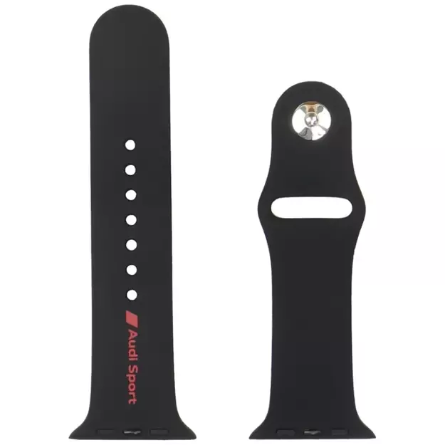 Audi Sport Red Logo Silicone Watch Strap for Apple Watch 44 / 45 / 46 / 49 mm - black 2