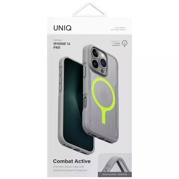 Uniq Combat Active Magclick Charging Case for iPhone 16 Pro - Gray 4