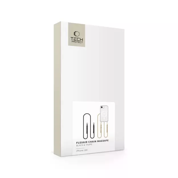 Tech-Protect FlexAir Chain MagSafe iPhone 16e Case - Black/Beige 10