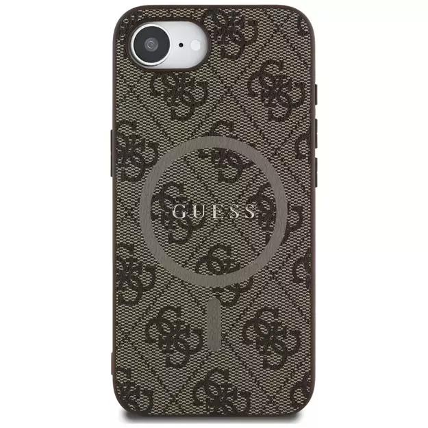 Guess 4G Ring Classic Logo MagSafe iPhone 16e Case - Brown 2