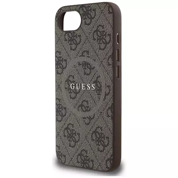 Guess 4G Ring Classic Logo MagSafe iPhone 16e Case - Brown 5