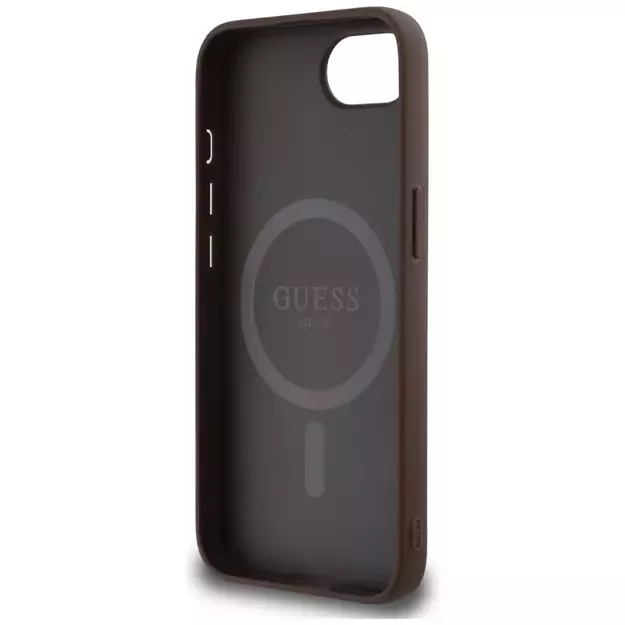 Guess 4G Ring Classic Logo MagSafe iPhone 16e Case - Brown 6