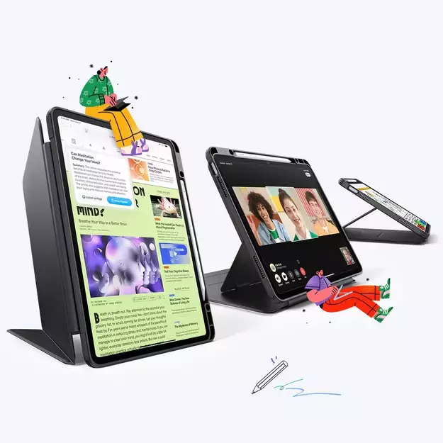 ESR Flip Hybrid Case for iPad Air 13&quot  1 / 2 (gen.) 2024-2025 - Black 8