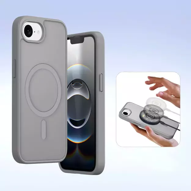 Dux Ducis Lawa iPhone 16e Leather Case with Detachable Magnetic Wallet - Gray 6