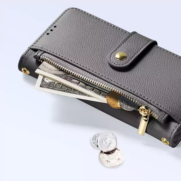 Dux Ducis Lawa iPhone 16e Leather Case with Detachable Magnetic Wallet - Gray 8