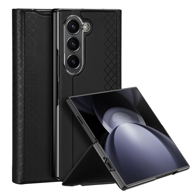 Dux Ducis Brill leather case for Samsung Galaxy Z Fold 6 with flap and card slot - black 1