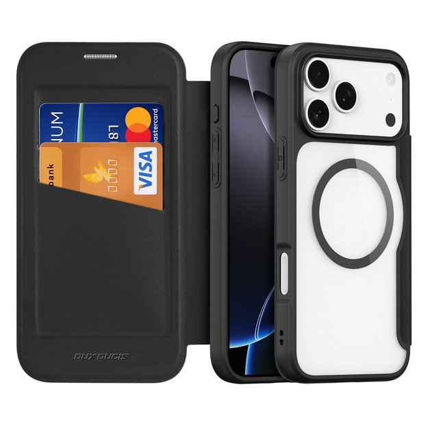 Dux Ducis Skin X Pro Case for iPhone 17 Pro Max with Wallet, MagSafe Compatible - Black 1