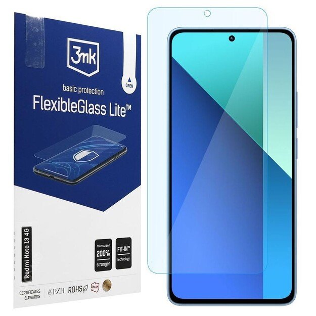 3mk FlexibleGlass Lite™ hybrid glass on Xiaomi Redmi Note 13 4G