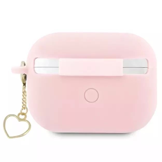 Guess GUAP2LSCHSP AirPods Pro 2 cover pink/pink Silicone Charm Heart Collection 1