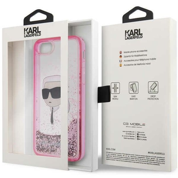 Karl Lagerfeld KLHCI8LNKHCP iPhone 7/8/ SE 2020/2022 pink/pink hardcase Glitter Karl Head 14