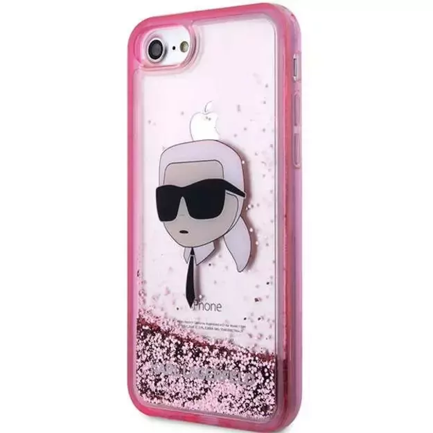 Karl Lagerfeld KLHCI8LNKHCP iPhone 7/8/ SE 2020/2022 pink/pink hardcase Glitter Karl Head 1