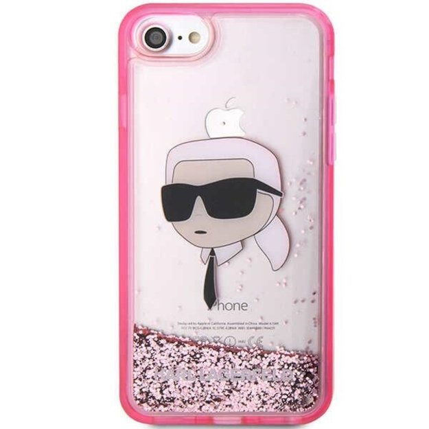 Karl Lagerfeld KLHCI8LNKHCP iPhone 7/8/ SE 2020/2022 pink/pink hardcase Glitter Karl Head 9