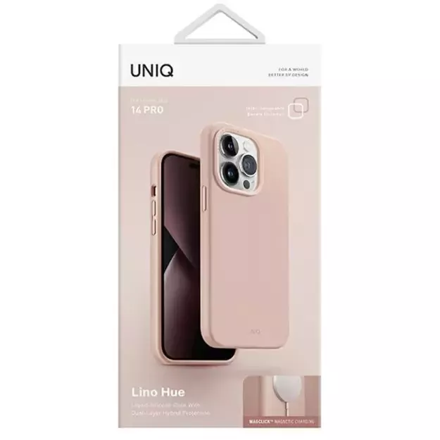 Uniq Lino Hue Magclick Charging case for iPhone 14 Pro - pink 12