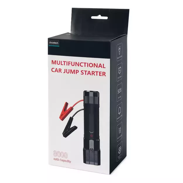 Choetech Jump Starter with Powerbank 8000mAh - LED Flashlight (TC0016) - Black 2